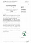 Research paper thumbnail of Investigating Environmental Performance Management