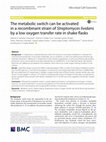 Research paper thumbnail of The metabolic switch can be activated in a recombinant strain of Streptomyces lividans by a low oxygen transfer rate in shake flasks