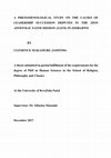 Research paper thumbnail of A phenomenological study on the causes of leadership succession disputes in the Zion Apostolic Faith Mission (ZAFM) in Zimbabwe