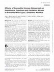 Research paper thumbnail of Effects of Carvedilol Versus Metoprolol on Endothelial Function and Oxidative Stress in Patients With Type 2 Diabetes Mellitus