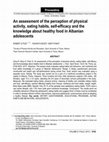 Research paper thumbnail of An assessment of the perception of physical activity, eating habits, self-efficacy and the knowledge about healthy food in Albanian adolescents