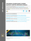 Research paper thumbnail of Calculation of optical gain in AlGaN quantum wells for ultraviolet emission