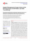 Research paper thumbnail of Surgical Management of Larges Goiters in the ENT Department of CHU Mother and Child “Luxembourg”