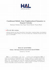 Research paper thumbnail of Conditional Beliefs: From Neighbourhood Semantics to Sequent Calculus