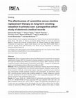 Research paper thumbnail of The effectiveness of varenicline versus nicotine replacement therapy on long-term smoking cessation in primary care: a prospective cohort study of electronic medical records