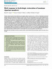 Research paper thumbnail of Bird response to hydrologic restoration of montane riparian meadows