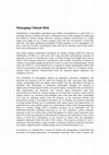 Research paper thumbnail of Managing Climate Risk