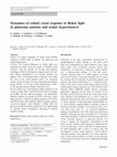 Research paper thumbnail of Dynamics of retinal vessel response to flicker light in glaucoma patients and ocular hypertensives