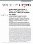 Research paper thumbnail of Meta-analysis of Alzheimer’s disease on 9,751 samples from Norway and IGAP study identifies four risk loci