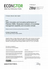 Research paper thumbnail of Open innovation and innovative performance of Pakistani SMEs: Moderated mediation of knowledge management capability and innovative climate