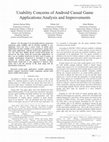 Research paper thumbnail of Usability concerns of android casual game applications: Analysis and improvements