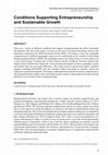 Research paper thumbnail of Conditions Supporting Entrepreneurship and Sustainable Growth