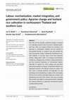 Research paper thumbnail of Labour, mechanization, market integration, and government policy: Agrarian change and lowland rice cultivation in northeastern Thailand and southern Laos