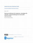 Research paper thumbnail of Internacionalização de empresas: estratégias de entrada e operacionalização em mercados internacionais