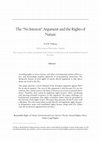 Research paper thumbnail of The "No Interest" Argument and the Rights of Nature