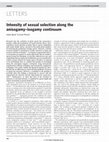 Research paper thumbnail of Intensity of sexual selection along the anisogamy–isogamy continuum