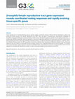 Research paper thumbnail of <i>Drosophila</i> female reproductive tract gene expression reveals coordinated mating responses and rapidly evolving tissue-specific genes