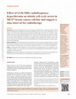 Research paper thumbnail of Effect of 13.56 MHz radiofrequency hyperthermia on mitotic cell cycle arrest in MCF7 breast cancer cell line and suggest a time interval for radiotherapy