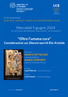 Research paper thumbnail of 15. «Oltre l'umana cura». Considerazioni sui Discorsi sacri di Elio Aristide (with Maria Conforti), in «Bioethics: Ancient Themes in Contemporary Issues» (series of seminars organized by the Centro Universitario di Bioetica - U.C.B.), University of Parma, 5th June 2024.