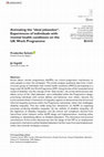 Research paper thumbnail of Activating the ‘ideal jobseeker’: Experiences of individuals with mental health conditions on the UK Work Programme