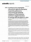 Research paper thumbnail of Synthesis of an amphiphilic vancomycin aglycone derivative inspired by polymyxins: overcoming glycopeptide resistance in Gram-positive and Gram-negative bacteria in synergy with teicoplanin in vitro