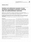 Research paper thumbnail of Synthesis and antibacterial evaluation of some teicoplanin pseudoaglycon derivatives containing alkyl- and arylthiosubstituted maleimides