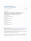 Research paper thumbnail of Restaurants Going Local: Motivations and Challenges for Sourcing Local Food