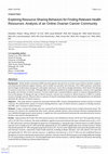 Research paper thumbnail of Exploring Resource-Sharing Behaviors for Finding Relevant Health Resources: Analysis of an Online Ovarian Cancer Community