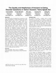 Research paper thumbnail of The Quality and helpfulness of answers to eating disorder questions in <i>yahoo! answers</i> : Teens speak out