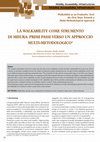 Research paper thumbnail of La Walkability Come Strumento DI Misura: Primi Passi Verso Un Approccio Multi-Metodologico