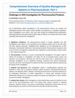 Research paper thumbnail of Challenges in OOS Investigation for Pharmaceutical Products