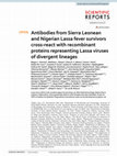 Research paper thumbnail of Antibodies from Sierra Leonean and Nigerian Lassa fever survivors cross-react with recombinant proteins representing Lassa viruses of divergent lineages