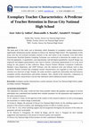 Research paper thumbnail of Exemplary Teacher Characteristics: A Predictor of Teacher Retention in Davao City National High School