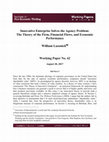 Research paper thumbnail of Innovative Enterprise Solves the Agency Problem: The Theory of the Firm, Financial Flows, and Economic Performance