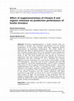 Research paper thumbnail of Effect of supplementations of vitamin E and organic selenium on productive performance of broiler breeders