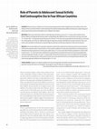 Research paper thumbnail of Role of Parents in Adolescent Sexual Activity And Contraceptive Use in Four African Countries