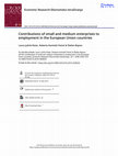 Research paper thumbnail of Contributions of small and medium enterprises to employment in the European Union countries