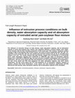 Research paper thumbnail of Influence of extrusion process conditions on bulk density, water absorption capacity and oil absorption capacity of extruded aerial yam-soybean flour mixture