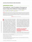 Research paper thumbnail of Transatlantic Lipid Guideline Divergence: Same Data But Different Interpretations