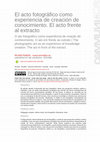 Research paper thumbnail of Ramon, R. (2024). El acto fotográfico como experiencia de creación de conocimiento: El acto frente al extracto. Communiars. Revista De Imagen, Artes Y Educación Crítica Y Social, (11), 10–26.