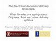 Research paper thumbnail of The electronic document delivery landscape: What libraries are saying about Odyssey, Ariel and other delivery options