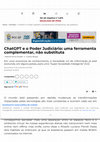 Research paper thumbnail of ChatGPT e o Poder Judiciário uma ferramenta complementar