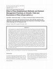 Research paper thumbnail of Effect of Rice Establishment Methods and Nutrient Management Practices on Growth, Yield and Economics of Rice (Oryza sativa L.)