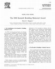 Research paper thumbnail of The 2000 Kenneth Boulding Memorial Award