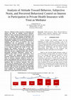 Research paper thumbnail of Analysis of Attitude Toward Behavior, Subjective Norm, and Perceived Behavioral Control on Interest in Participation in Private Health Insurance with Trust as Mediator