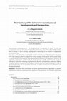 Research paper thumbnail of First Century of the Satversme: Constitutional Development and Perspectives