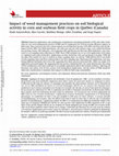 Research paper thumbnail of Impact of weed management practices on soil biological activity in corn and soybean field crops in Québec (Canada)