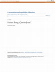 Research paper thumbnail of Forum: Being a "Jewish Jesuit