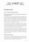 Research paper thumbnail of Fritz Jahr Award: CALL FOR NOMINATIONS