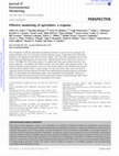 Research paper thumbnail of Effective monitoring of agriculture: a response